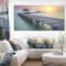 Designart - Wooden Sea Bridge and Sunset - Seashore Photo Canvas Print